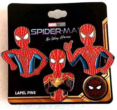 Marvel Spider-Man No Way Home 3 Lapel Pin Set New MOC NOS 2021 - Image 1 of 4