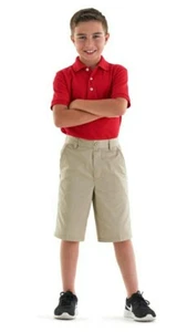 2X French Toast Boy  School Uniform Adj Waist Shorts Bermuda Navy/Kakhi size 10 - Picture 1 of 9