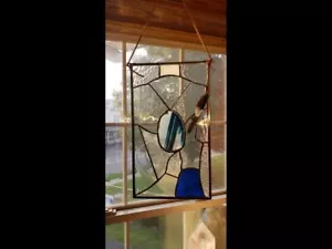 Buntglas Brasilianischer Achat Fensterhänger "Picasso" - Bild 1 von 8