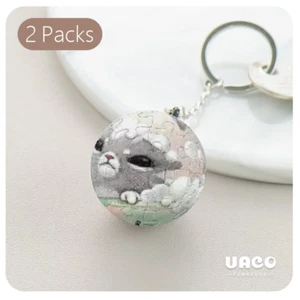 《Pintoo》3D Puzzle Keychain - Cat in the Bath(24pcs) 2-Packs - Picture 1 of 6