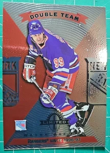 1997-98 Donruss Limited #97 Wayne Gretzky Vladimir Vorobiev Double Team - Picture 1 of 3