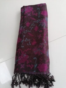 M&S Blue/ Pink /Purple Mix Scarf, Acrylic /Viscose Mix. Easy Care - Picture 1 of 6