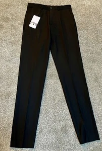 NWT Zara Classic Slim Leg Pants Sz 29x 34 Trousers Black Workwear Women's Tall - Picture 1 of 7