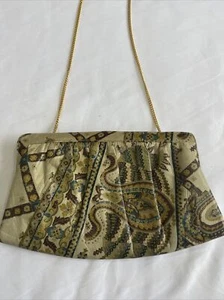 Morris Moskowitz Shoulder Bag Printed Leather Paisley Design Vintage MM Purse - Picture 1 of 12
