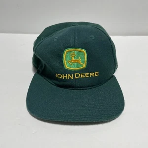 Vintage John Deere Trucker Hat Cap Snap Back Embroidered Ag Farmer Green - Picture 1 of 8