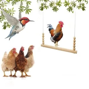 Perch For Coop Fun Chicken Bird Backyard Wooden Pet Swing Toy Hanging Climbing - Picture 1 of 7