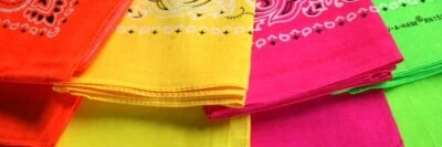 Hav-A-Hank USA Made 100% Cotton Neon Paisley Bandannas 22inX22in - Image 1 of 4