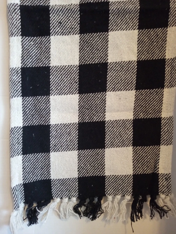 Black And White Buffalo Check Table Runner, 15" x 35" Country Farmhouse Decor - Image 1 of 1