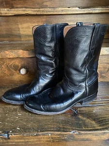 Lucchese Classics Black Leather Roper Men’s Boot size 9.5D L8504 06438 Vintage - Bild 1 von 11