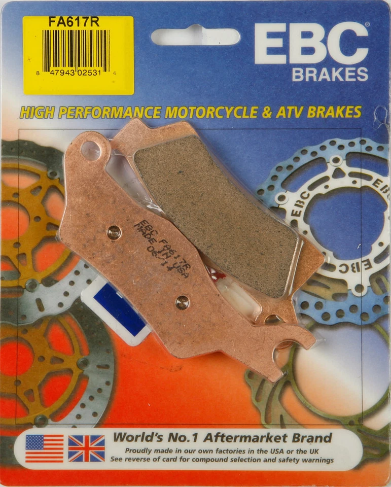 2013-2015, 2018 for Can-Am Outlander 650 4x4 EBC Sintered "R" Brake Pads FA617R - Image 1 of 1
