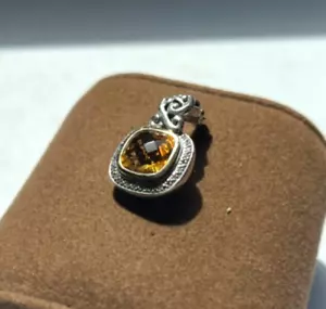 Silber & 14K Gold Citrin Anhänger - Bild 1 von 9