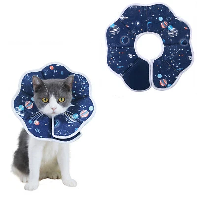 Cat Recovery Collar Soft Cotton Neck Cone Collar Pet Protective Adjustable