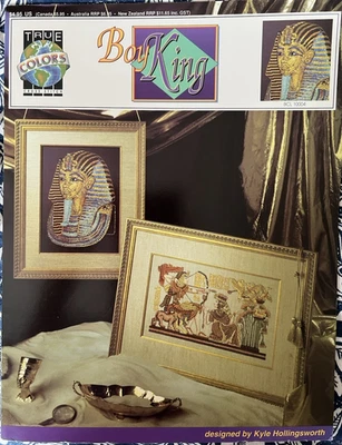 True Colors Cross Stitch Boy King Tut Egyptian Chart Leaflet 2 Patterns 1992 - Image 1 of 4
