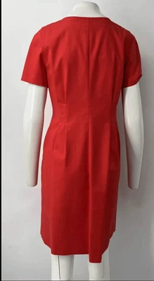 Lafayette 148 NEW YORK FRONT ZIP DRESS  SHORT SLEEVE POCKET SIZE 8 RED - Image 1 of 4