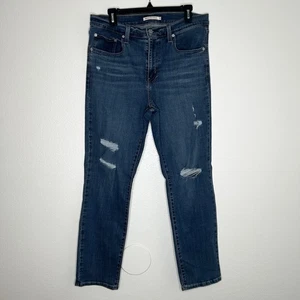 Levi Strauss & Co Womens 724 High Rise Straight Leg Ripped Jeans Size 31 EUC - Picture 1 of 9