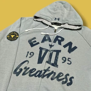 Under Armour Project Rock Hoodie Jacket Heavy Full Zip Gray 1370456-011 Size 2XL - Picture 1 of 11