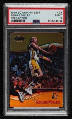 1998-99 Bowman's Best Refractor /400 Reggie Miller #53 PSA 9 MINT HOF - Image 1 of 2