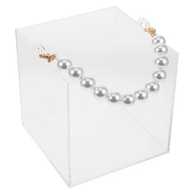  Klare Acryl-Geschenkbox mit Perlenhenkel – Elegante, durchsichtige Aufbewahrung - Bild 1 von 4