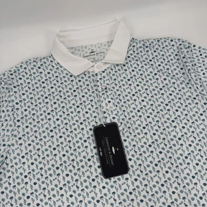 Grayson & Dunn Golf Polo Shirt Mens Large All Over Print New White Drinks - Picture 1 of 5
