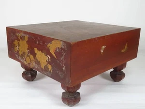 Vintage Natural Wood Go Game Board Goban Hand Carved Wooden Legs #130 - Picture 1 of 10