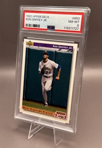 1992 Upper Deck - Ken Griffey Jr #650 PSA 8 -Diamond Skills Most Exciting Player - Picture 1 of 2