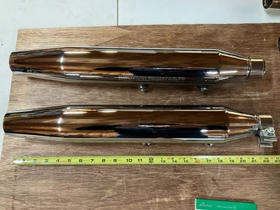 Silenciadores Harley Davidson FX Softail personalizados cromados deslizables Harley #65842-07 Foto 1 de 4