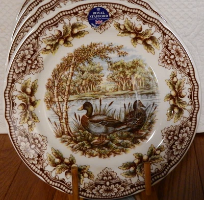 ONE Royal Stafford Homeland Mallard DUCKS Dinner Plate Acorns 11" NEW - image 1 of 4