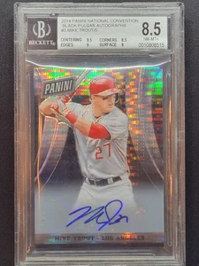 2014 PANINI NATIONAL CONVENTION MIKE TROUT #3 BLACK PULSAR AUTO AUTOGRAPH /5 BGS - Picture 1 of 3