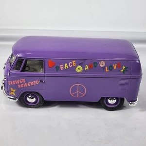 Solido VW Combi 1966 Van 1/19 Scale Metal Peace And Love Purple Volkswagen - Picture 1 of 8