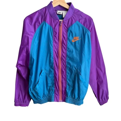 Vintage Nike Neon Nylon Windbreaker Jacket Youth Size L 14-16 Y2K Retro 90s - Image 1 of 4