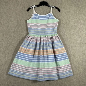 Polo Ralph Lauren Dress Girls Size 16 Pastel Striped Cotton Sun Dress Lined - Picture 1 of 12