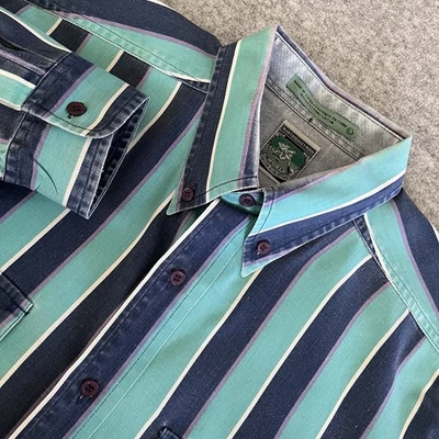 McIntosh & Seymour World Soccer Rugby Gear Men’s L Shirt Multicolor Stripe Logo - Image 1 of 4