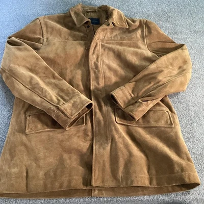 Banana Republic Jacket Mens Large Brown Leather Lined Coat Outerwear - Image 1 of 4