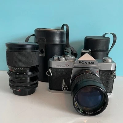 CÁMARA AUTOREFLEX KONICA T3 CON 2 LENTES - MUY LIMPIA/FUNCIONANDO Foto 1 de 4