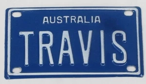 TRAVIS NOVELTY NAME MINI TIN AUSTRALIAN LICENSE NUMBER PLATE - Bild 1 von 1