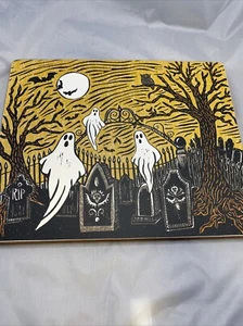 Pottery Barn Graveyard Party Cork Placemat Halloween Set Of 4 - Picture 1 of 5