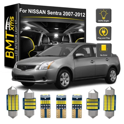 9pcs Interior LED Light Bulbs License Plate For Nissan Sentra 2007-2012 White Foto 1 de 4