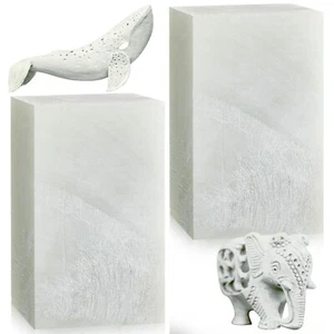 Sasylvia 2 Pcs Soapstone for Carving Block, 5 x 3 x 3 Inch, Soapstone Sculptu... - Picture 1 of 7