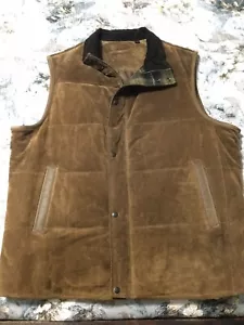 Roundtree & Yorke Suede/Leather Vest Men XXL - Picture 1 of 6