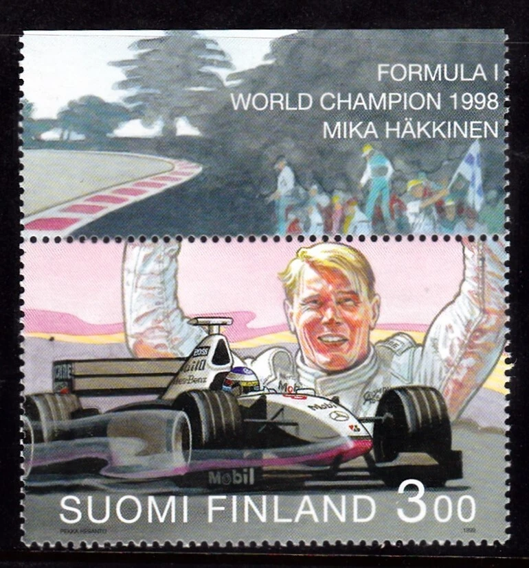 FINLAND #1098 MNH MIKA HAKKINEN, FORMULA 1 DRIVING CHAMPION - Image 1 of 1