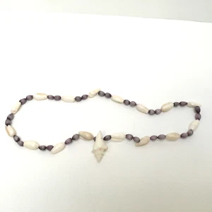 Hand Crafted Natural Seashells & Seapods Necklace 24" Long Slide Over Head - Picture 1 of 3