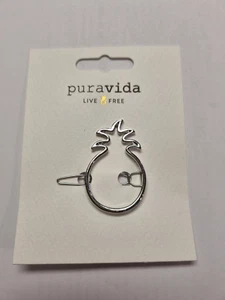 Pura Vida Pineapple Hair Barrette Silver - Picture 1 of 4