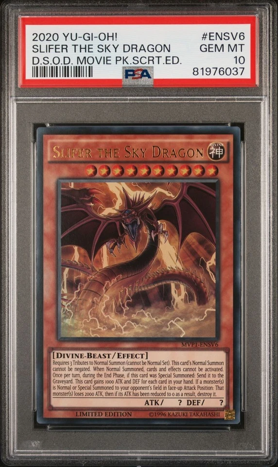 YuGiOh Slifer the Sky Dragon MVP1-ENSV6 Ultra Rare Limited Edition PSA 10 - Image 1 of 1
