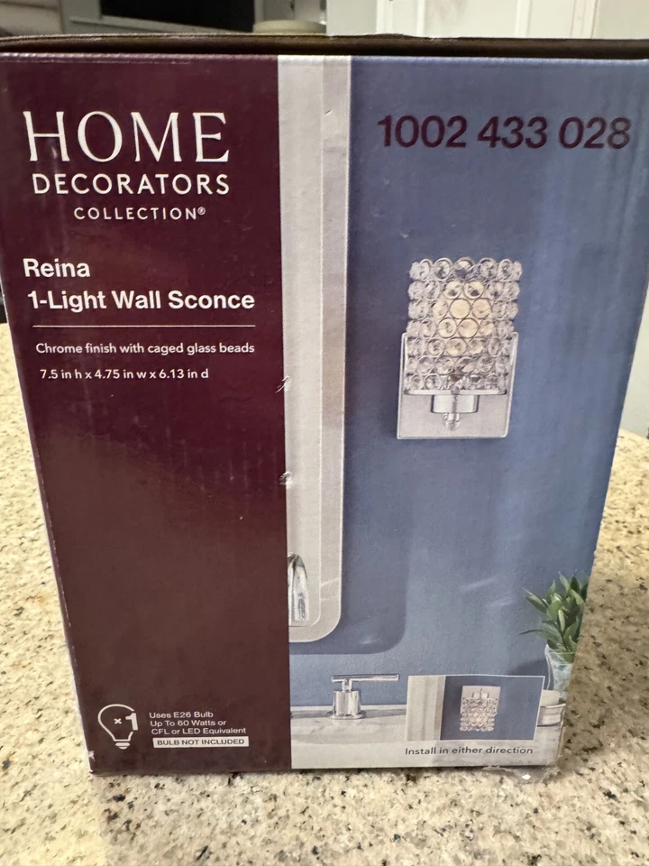 Reina Home Decorators 1-Light Wall Sconce Chrome w/ Caged Glass Beads 1002433028 - Image 1 of 1
