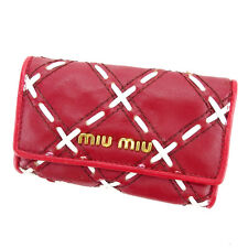 miumiu Key holder Key case Red White Woman Authentic Used D1591