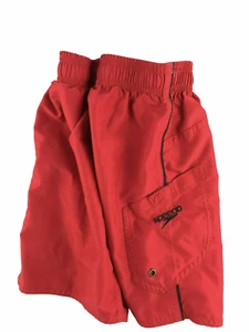Speedo Board Shorts Swim Trunks Red Side Pocket Elastic Waist Drawstring Boy's 5 - Picture 1 of 10