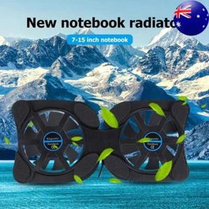 Portable Collapsible Laptop Cooler USB Powered Dual Fan Cooling Pad for PC - Afbeelding 1 van 8