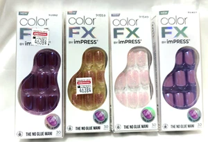 Color FX by imPRESS No Glue Nails Lot of 4 Iridescent Press-On 30ct Ea NEW - Picture 1 of 6
