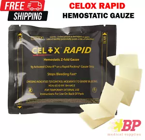 Celox Rapid Hemostatic Z-Fold Gauze Stops Bleeding Fast 5Ft FG08839011 - Picture 1 of 3