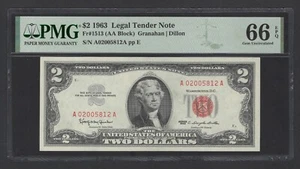 United States-Legal Tender Note 2 Dollars 1963 Fr#1513 (AA Block) UNC Grade 66 - Picture 1 of 2